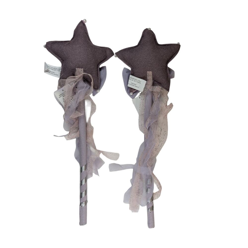 Set Of 2 Pier 1 Purple Princess Star Wand Girl’s Dress Up 14" Wands New - Picture 3 of 3